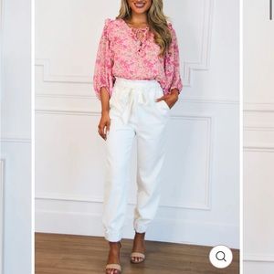 Bella and bloom pink floral top